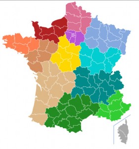 Carte des nouvelles régions par Gtaf (fichier d'origine Naturals) — Travail personnel d'après Naturals. Sous licence CC BY-SA 4.0 via Wikimedia Commons.