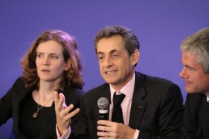 Nathalie Kosciusko-Morizet, Nicolas Sarkozy et Laurent Wauquiez le 8 avril 2015. Par UMP Photos sur Flickr
