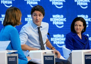 Trudeau et Sandberg, féministes à Davos