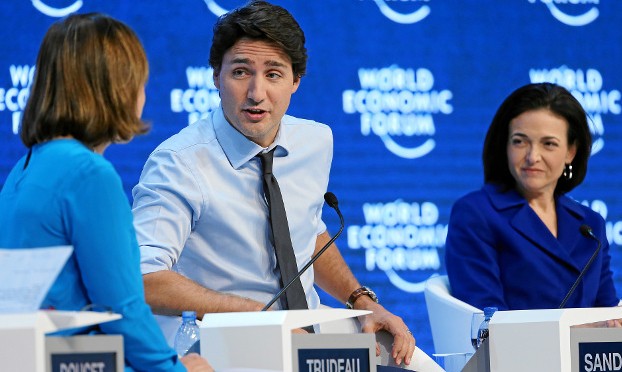 Trudeau et Sandberg, féministes à Davos