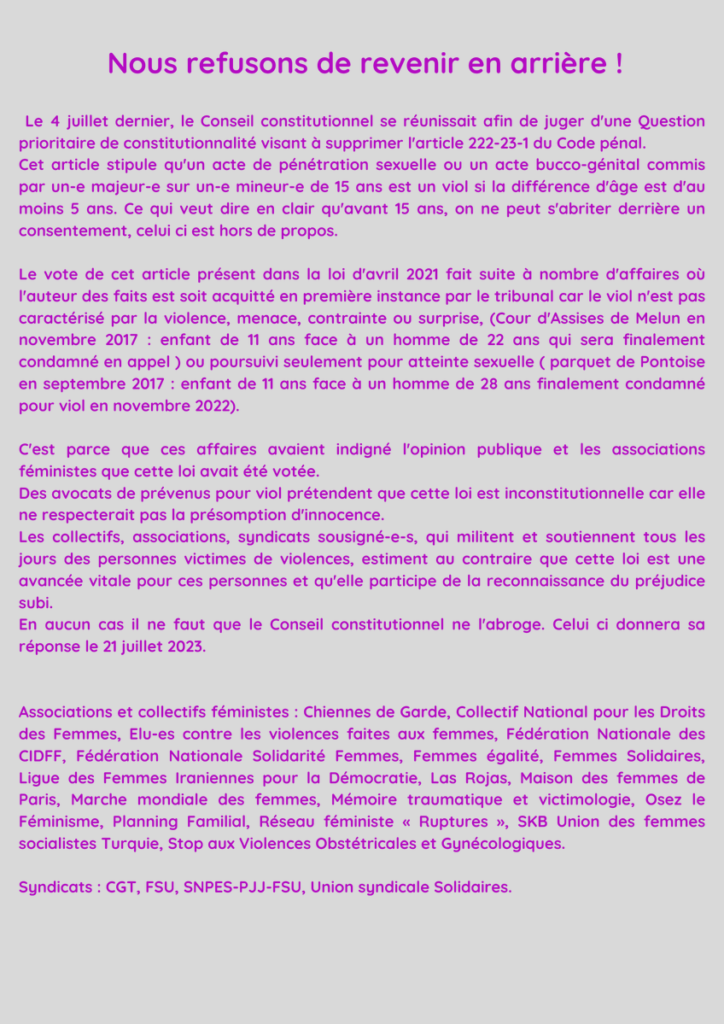 Alerte la loi de protection des mineur.es remise en question... Puis confirmée Les Nouvelles